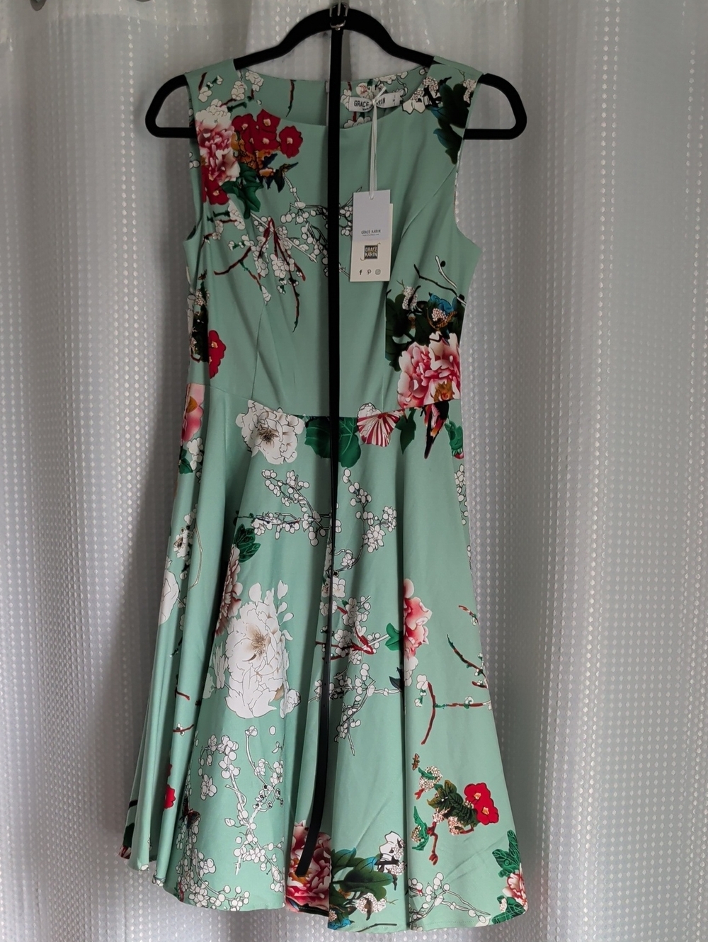 Grace Karin Floral Dress With Belt NWTs